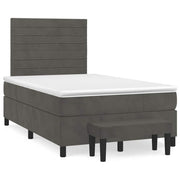 Krevet box spring s madracem tamnosivi 120 x 190 cm baršun
