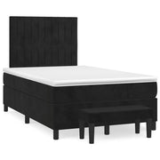 Krevet box spring s madracem crni 120 x 190 cm baršunasti