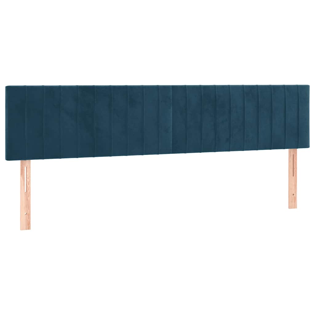 Krevet s oprugama i madracem tamnoplavi 120 x 190 cm baršun
