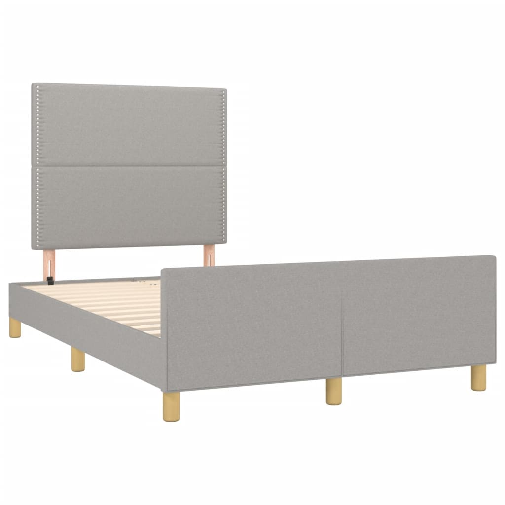 Okvir za krevet bez madraca svjetlosivi 120x190 cm od tkanine