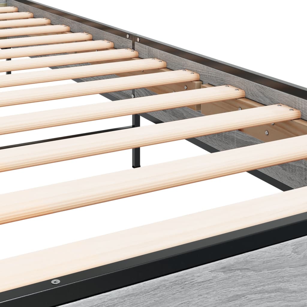 Okvir za krevet boja hrasta 90x200 cm konstruirano drvo i metal