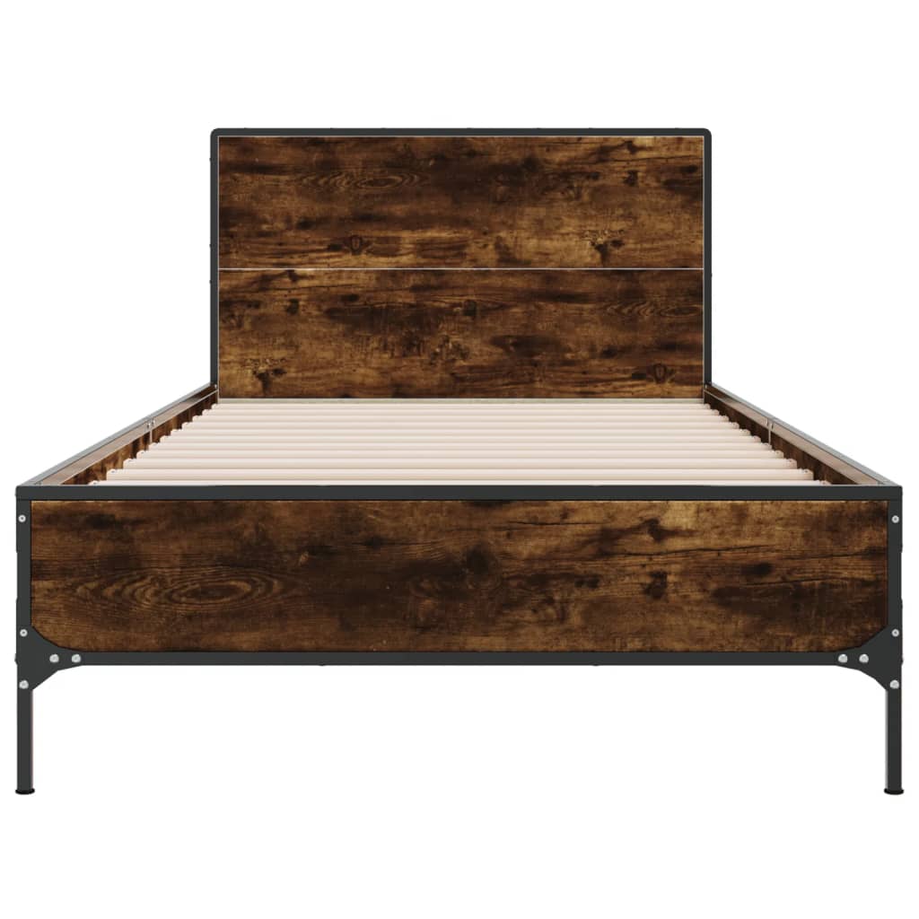 Okvir kreveta boja hrasta 75 x 190 cm konstruirano drvo i metal