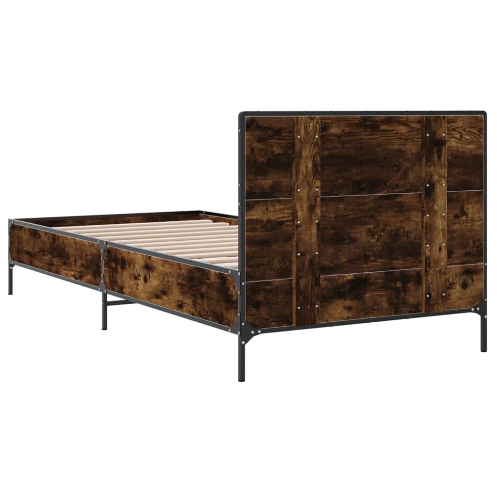 Okvir kreveta boja hrasta 75 x 190 cm konstruirano drvo i metal