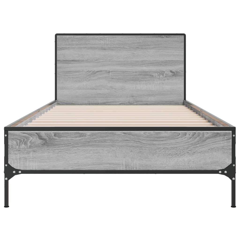 Okvir za krevet boja hrasta 75x190 cm konstruirano drvo i metal