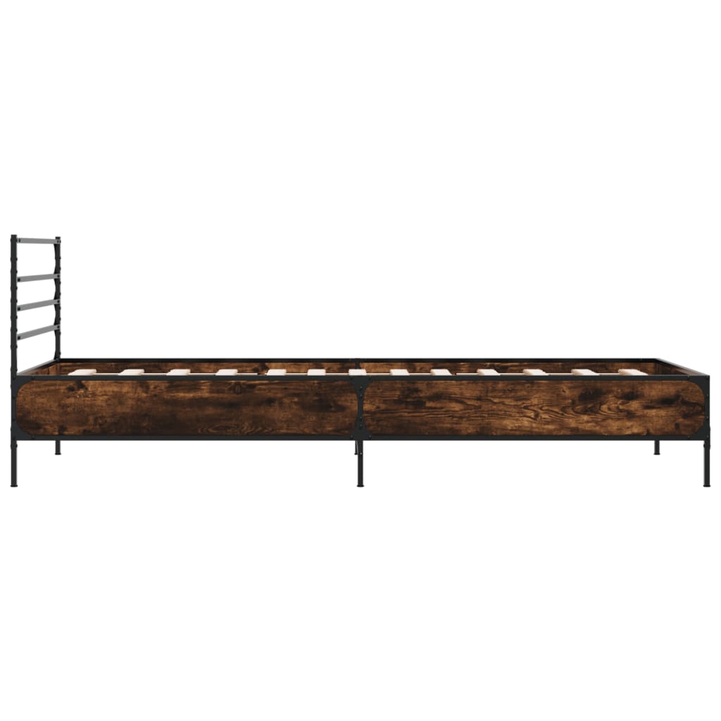 Okvir za krevet boja hrasta 90x200 cm konstruirano drvo i metal