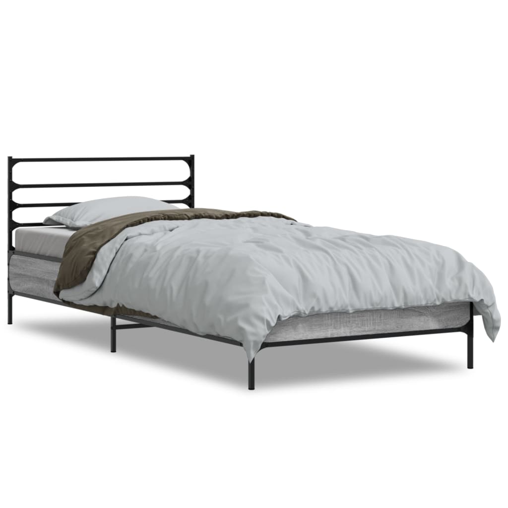 Okvir za krevet boja hrasta 90x200 cm konstruirano drvo i metal