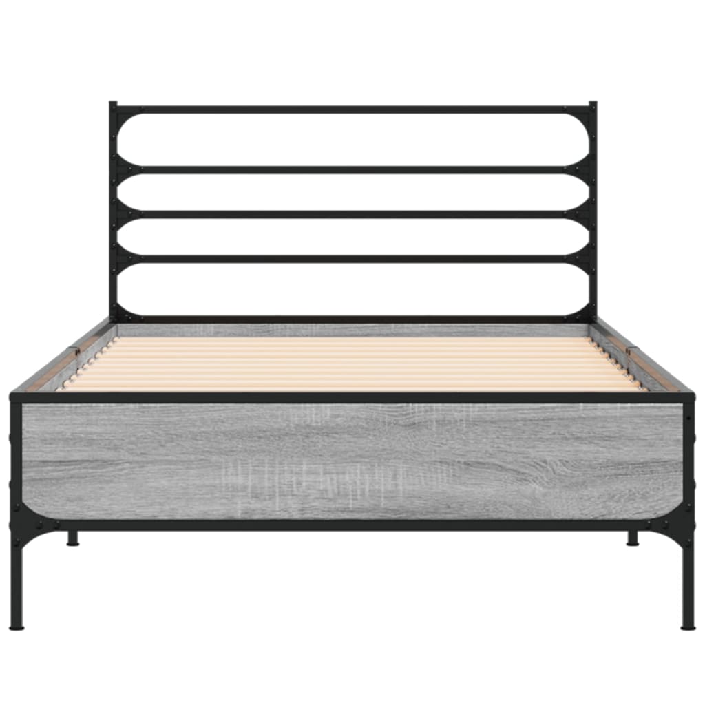 Okvir za krevet boja hrasta 90x200 cm konstruirano drvo i metal