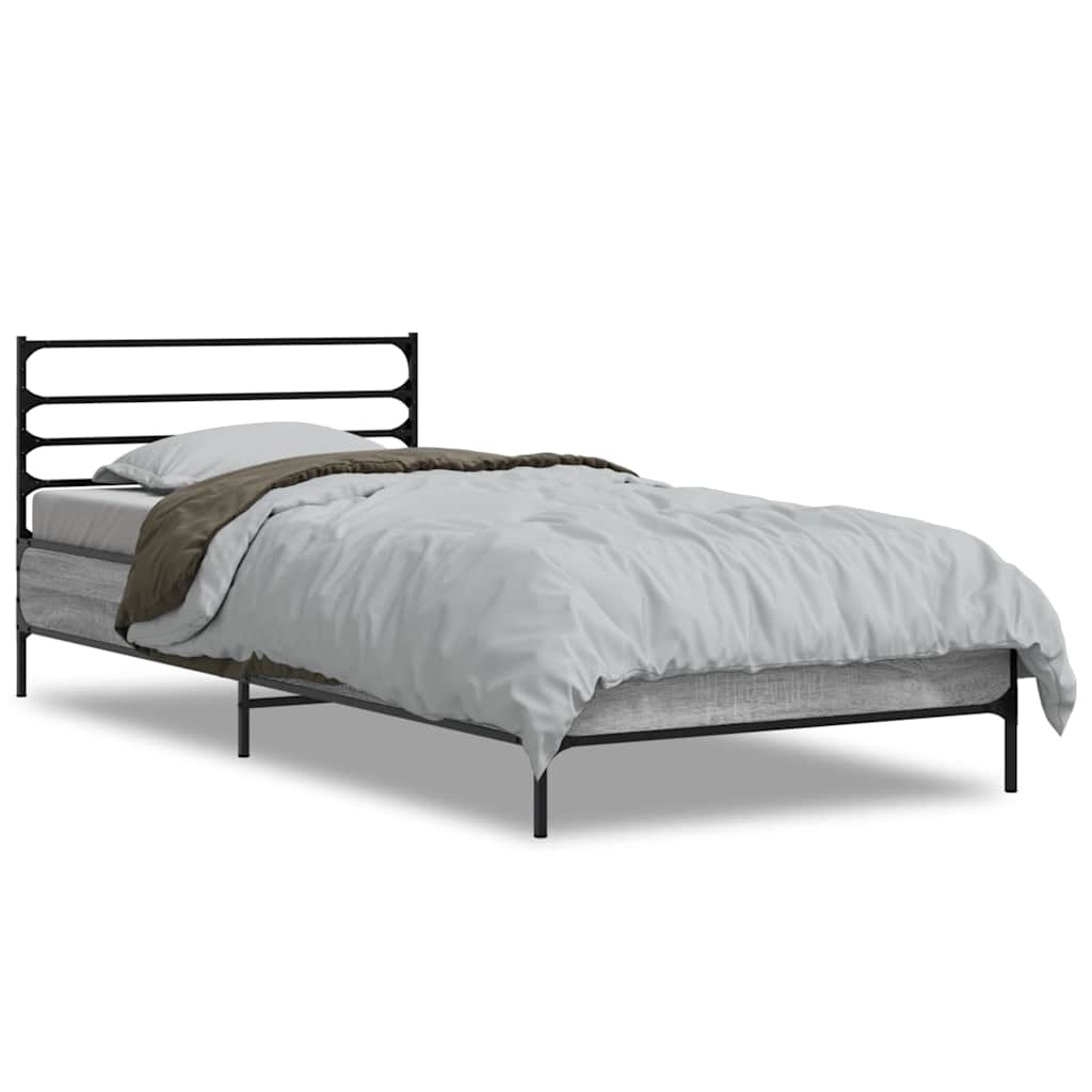 Okvir za krevet boja hrasta 100x200cm konstruirano drvo i metal