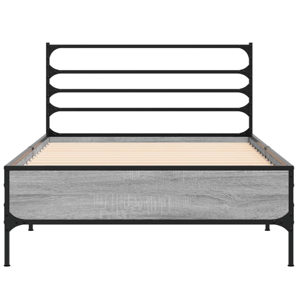 Okvir za krevet boja hrasta 100x200cm konstruirano drvo i metal