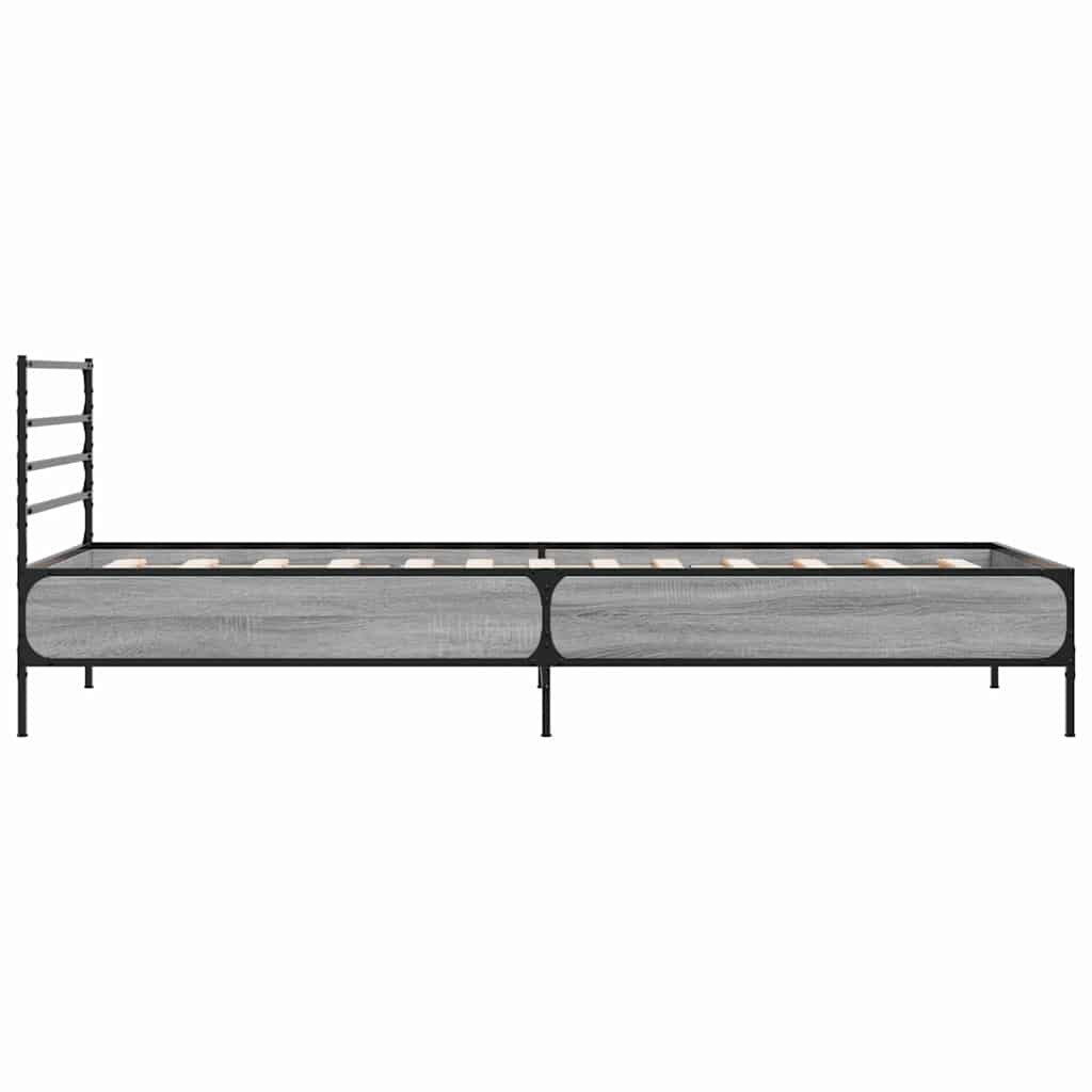 Okvir za krevet boja hrasta 100x200cm konstruirano drvo i metal