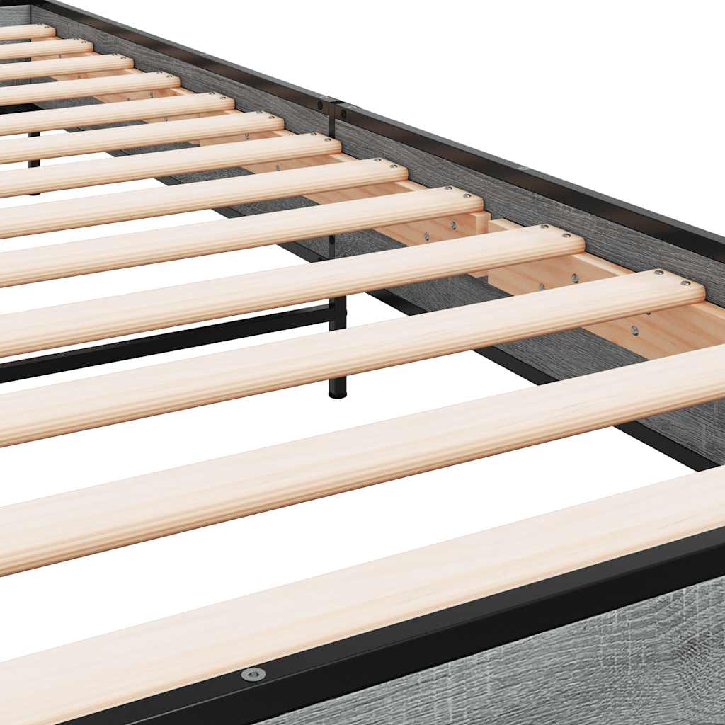 Okvir za krevet boja hrasta 100x200cm konstruirano drvo i metal
