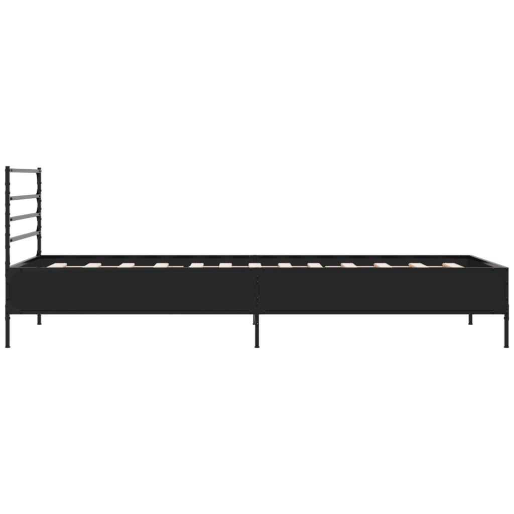 Okvir za krevet crni 90 x 190 cm od konstruirano drvo i metal