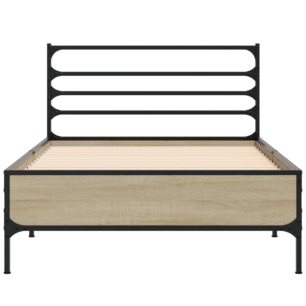 Okvir za krevet boja hrasta 90x190 cm konstruirano drvo i metal