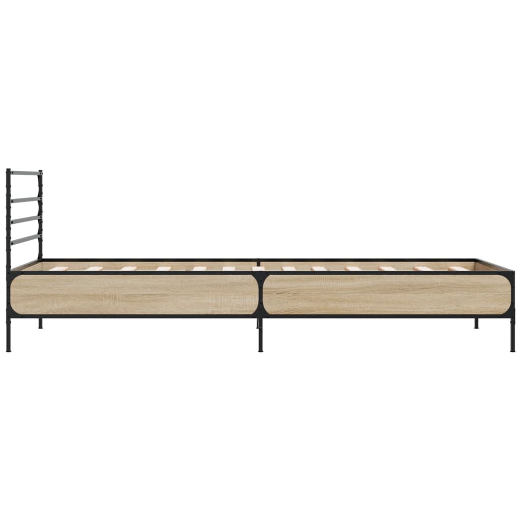 Okvir za krevet boja hrasta 90x190 cm konstruirano drvo i metal
