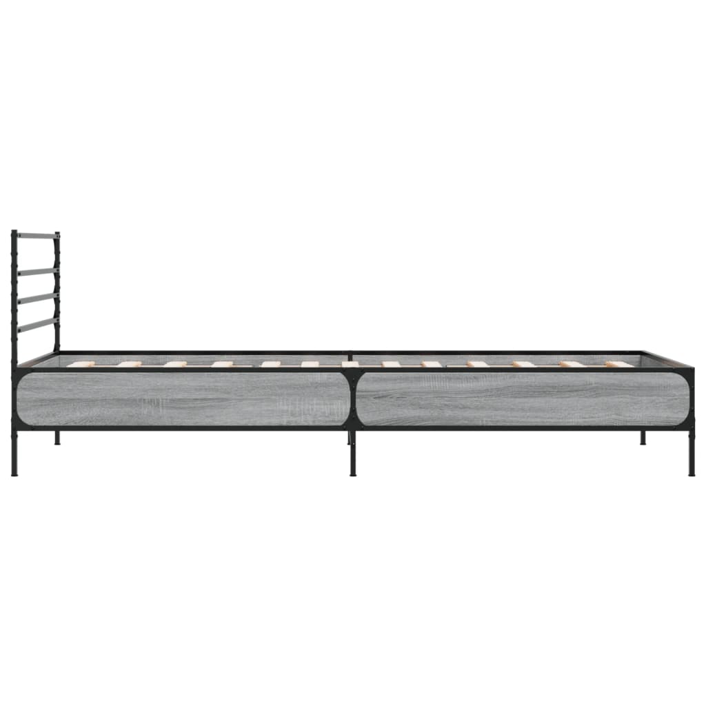 Okvir kreveta boja hrasta 90 x 190 cm konstruirano drvo i metal