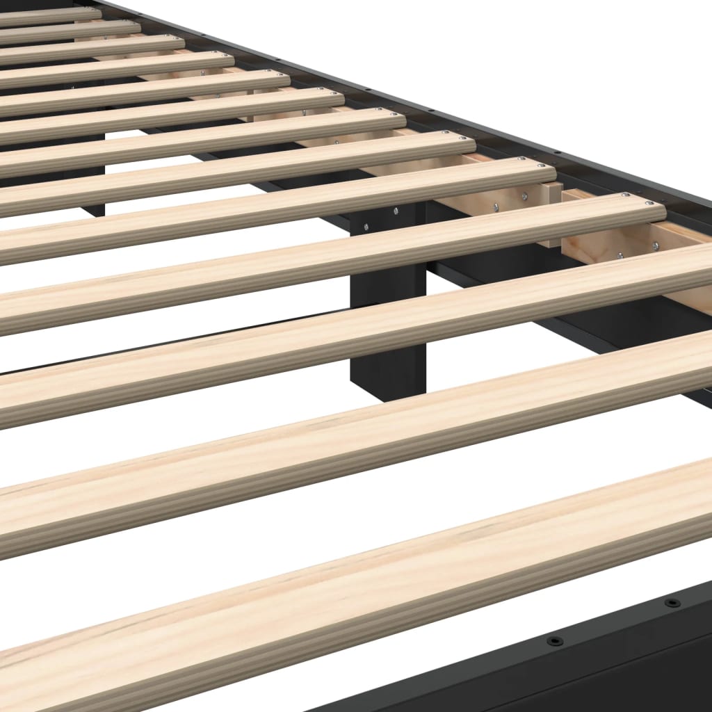Okvir za krevet crni 100x200 cm konstruirano drvo i metal