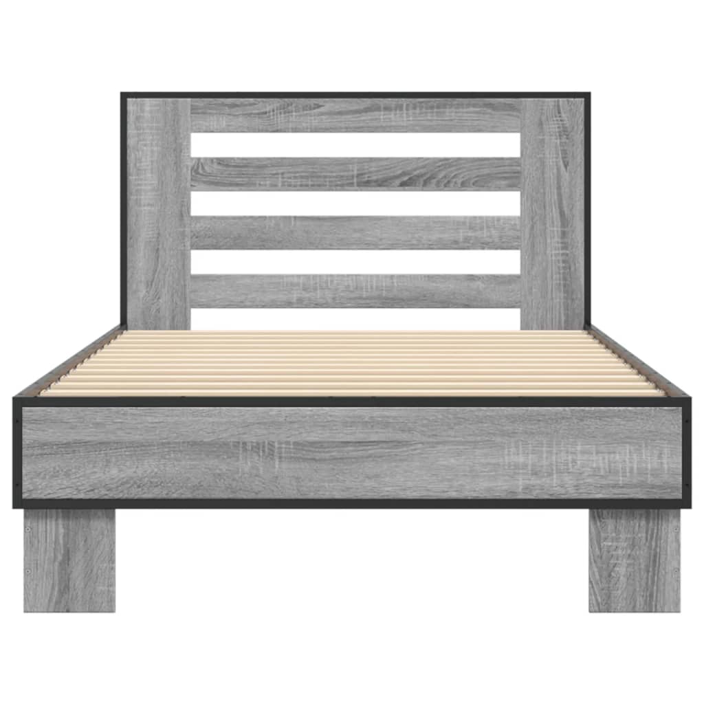 Okvir za krevet boja hrasta 100x200cm konstruirano drvo i metal