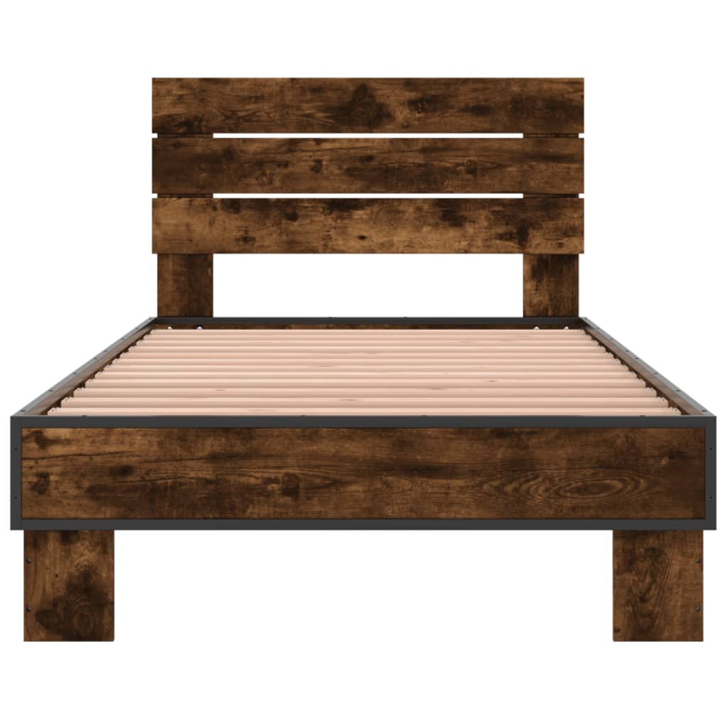 Okvir za krevet boja hrasta 120x200cm konstruirano drvo i metal