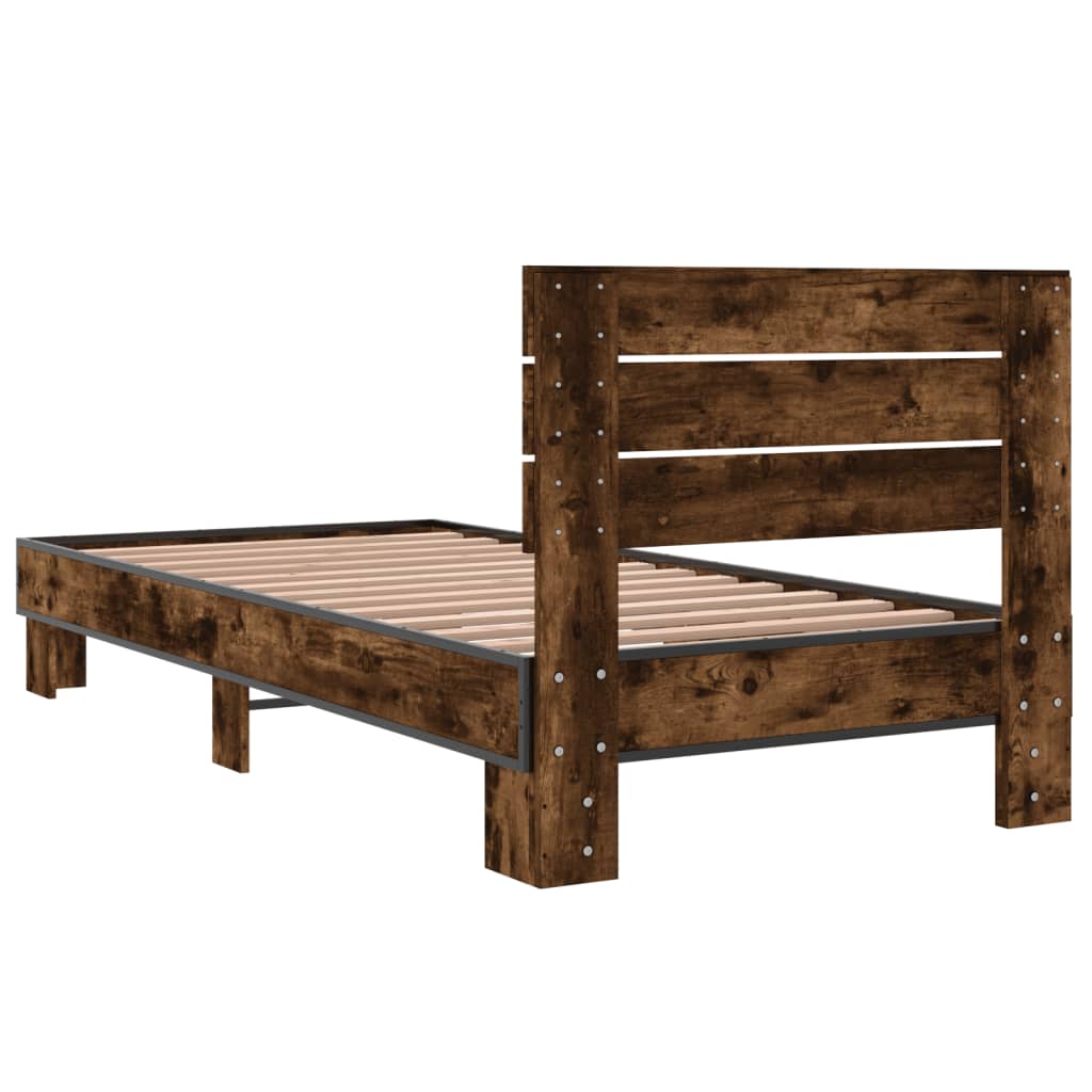 Okvir za krevet boja hrasta 120x200cm konstruirano drvo i metal