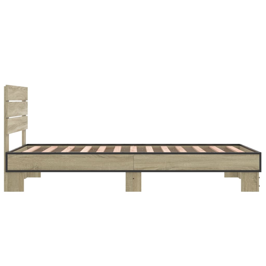 Okvir za krevet boja hrasta 90x190 cm konstruirano drvo i metal