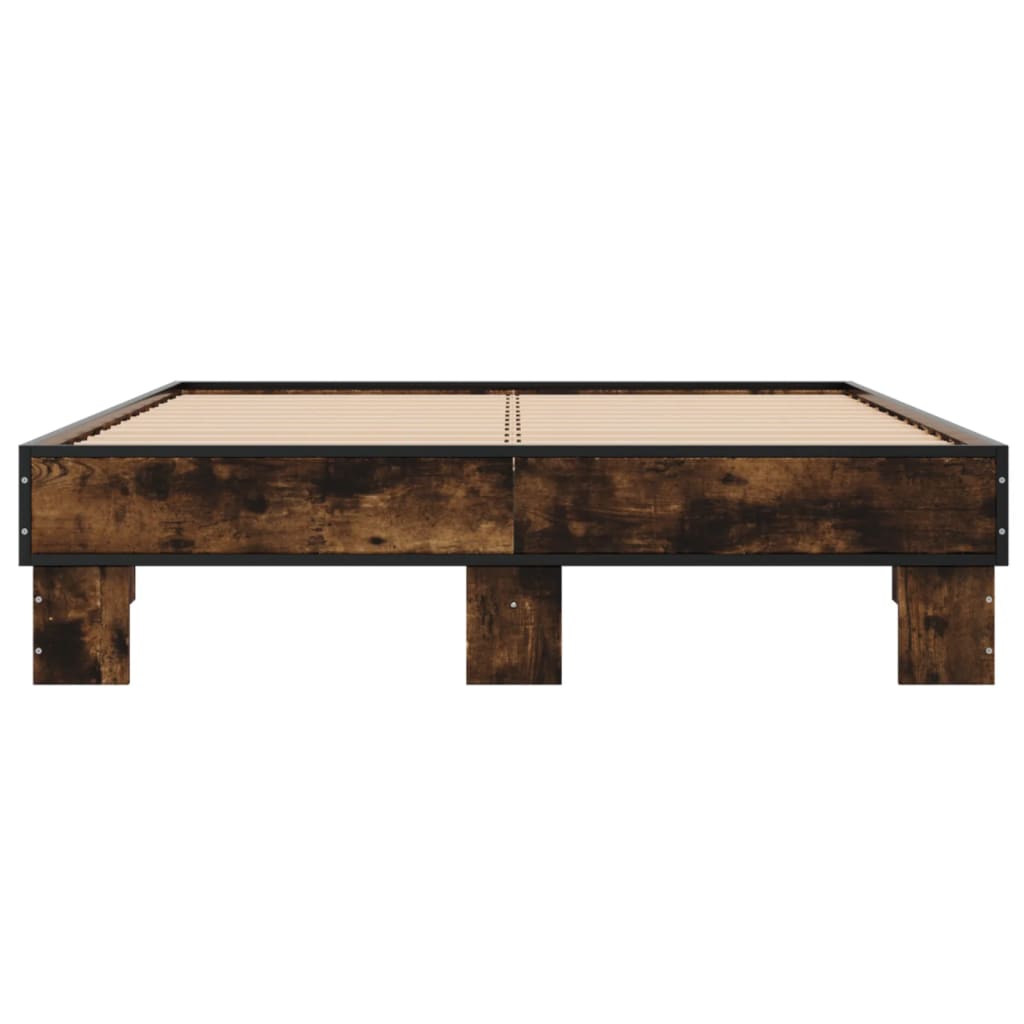 Okvir kreveta boja hrasta 140x200 cm konstruirano drvo i metal