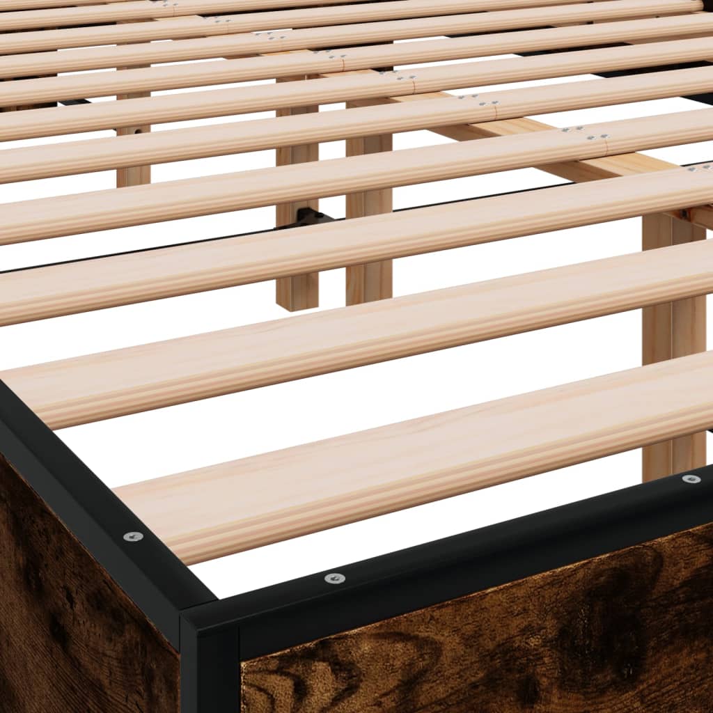 Okvir kreveta boja hrasta 140x200 cm konstruirano drvo i metal