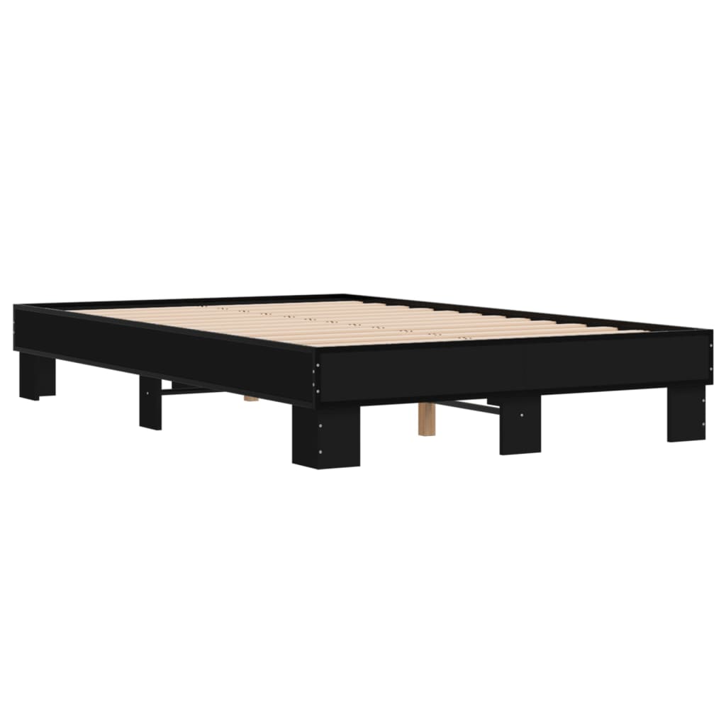 Okvir kreveta crni 120 x 200 cm od konstruiranog drvo i metal