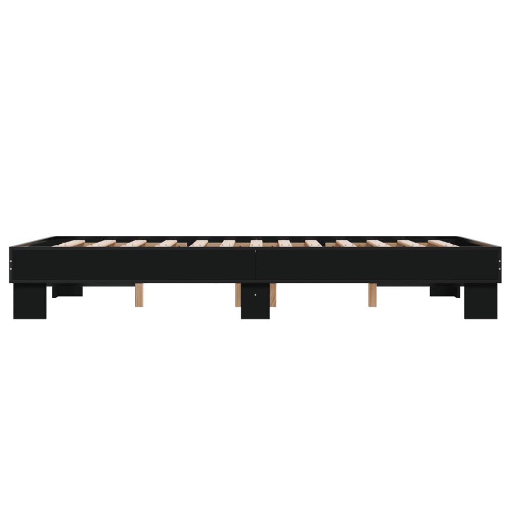 Okvir kreveta crni 120 x 200 cm od konstruiranog drvo i metal