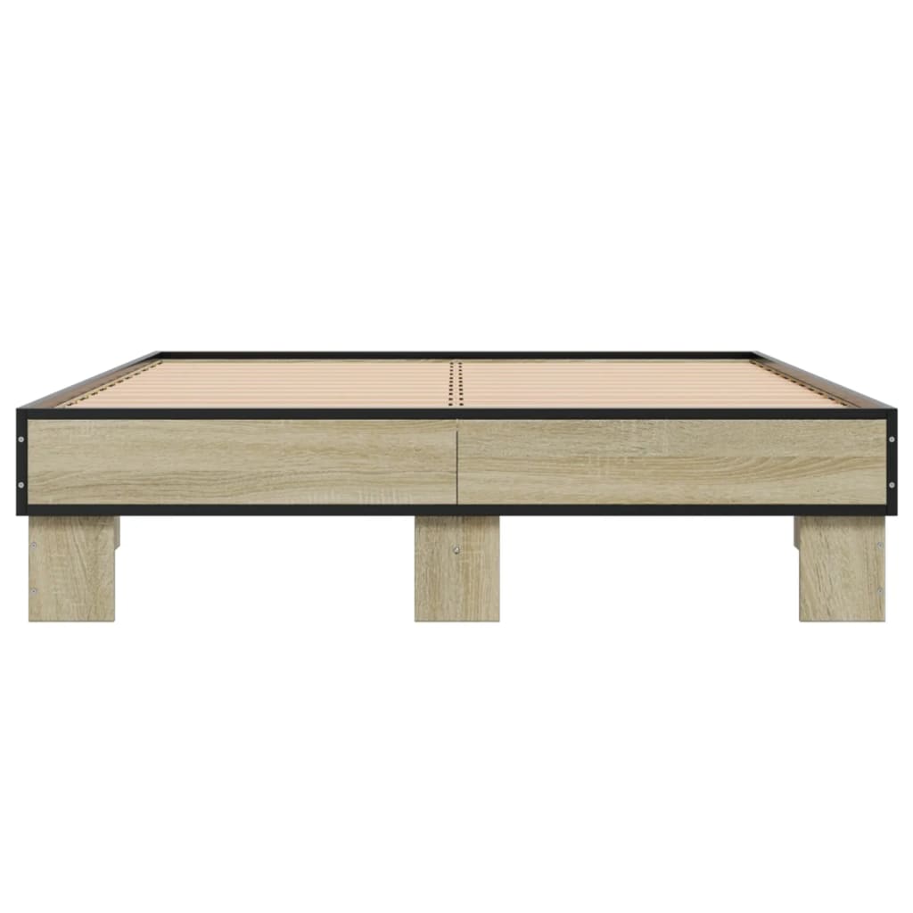 Okvir kreveta boja hrasta 120x200 cm konstruirano drvo i metal