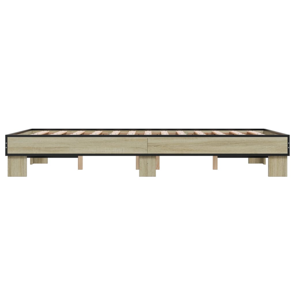 Okvir kreveta boja hrasta 120x200 cm konstruirano drvo i metal