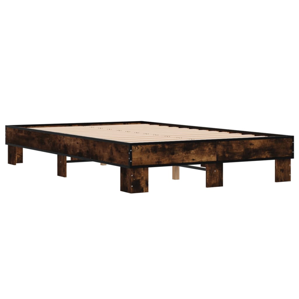Okvir kreveta boja hrasta 120x200 cm konstruirano drvo i metal