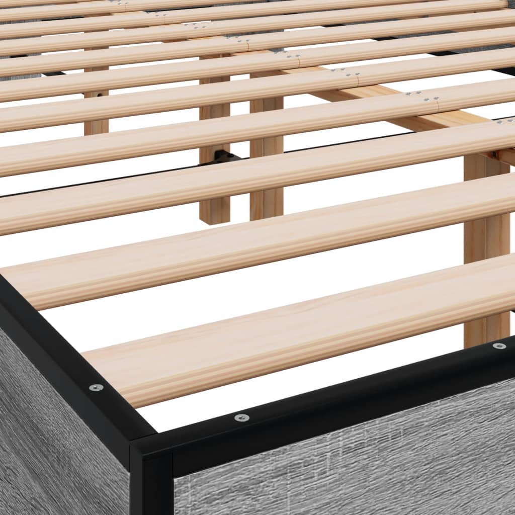Okvir kreveta boja hrasta 120x200 cm konstruirano drvo i metal