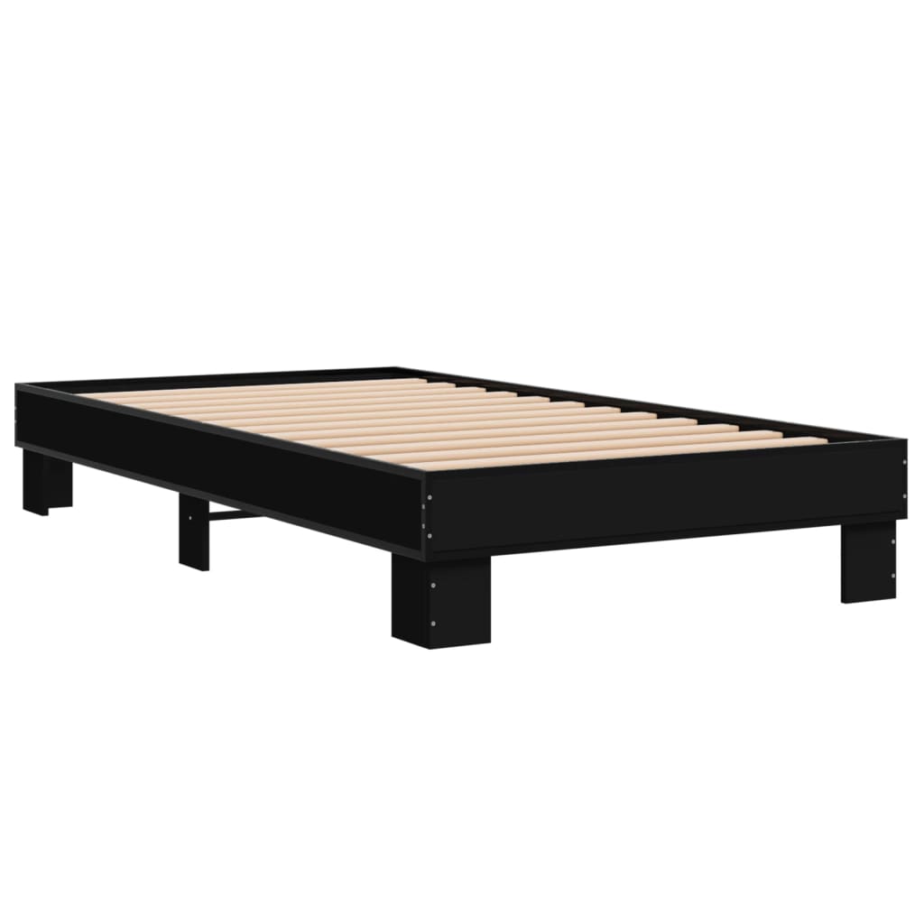 Okvir za krevet crni 90 x 190 cm od konstruiranog drva