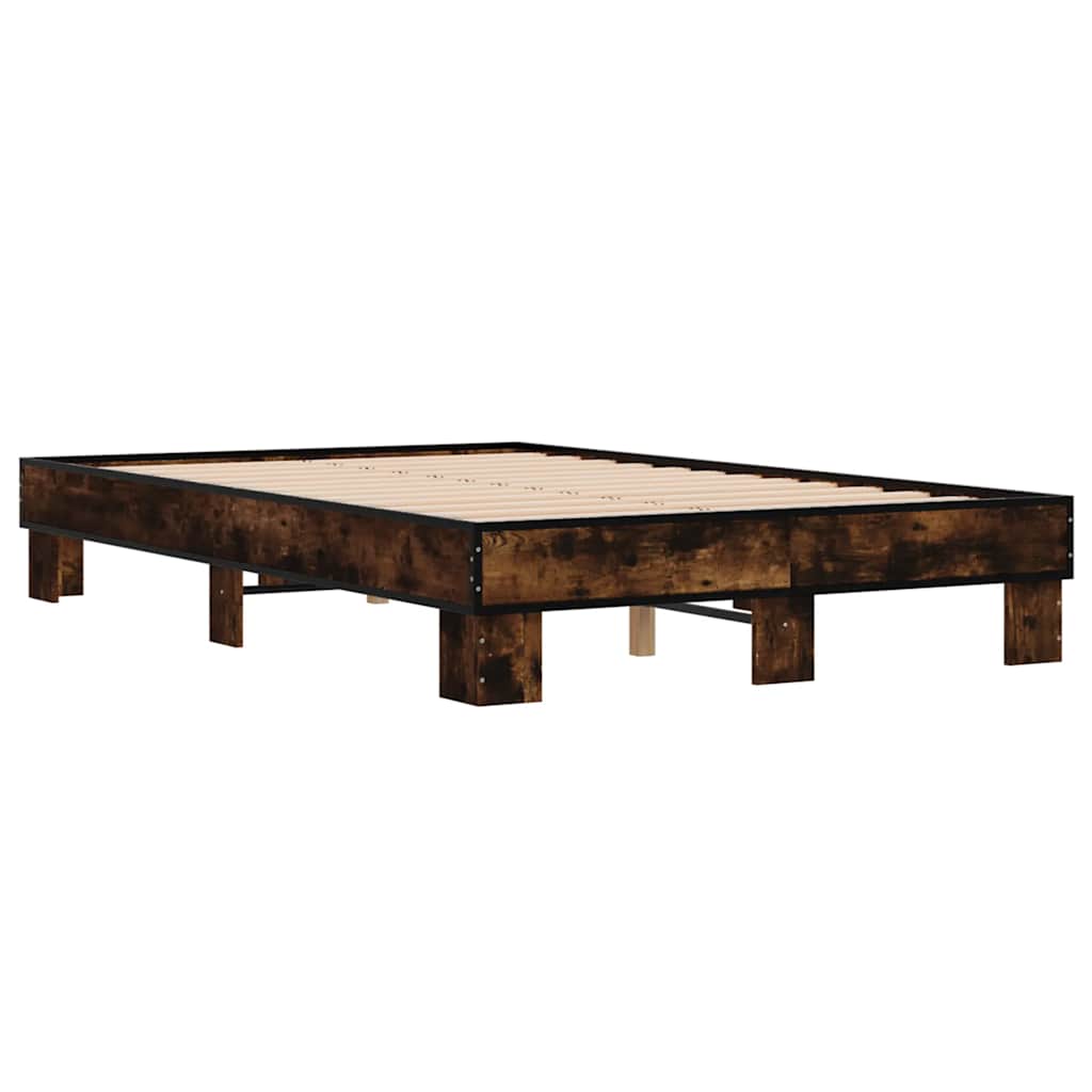 Okvir kreveta boja hrasta 140x190 cm konstruirano drvo i metal