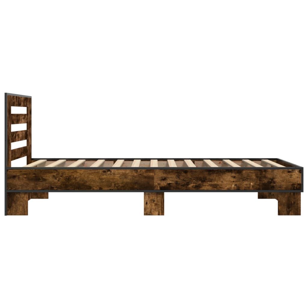 Okvir krevet boja hrasta 90 x 190 cm konstruirano drvo i metal