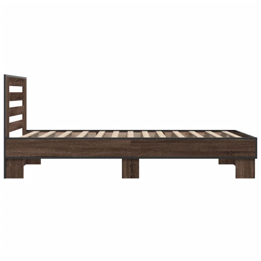 Okvir za krevet smeđi hrast 90x190 cm konstruirano drvo i metal