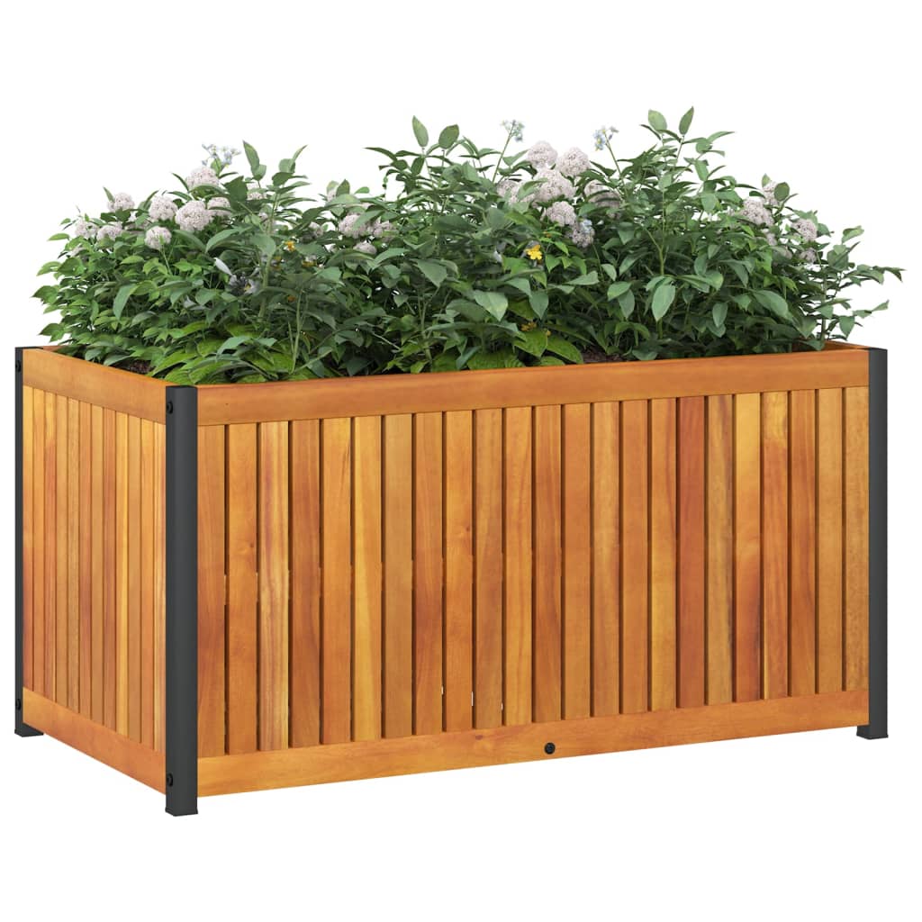 Vrtna sadilica 85 x 45 x 44 cm masivno bagremovo drvo i čelik