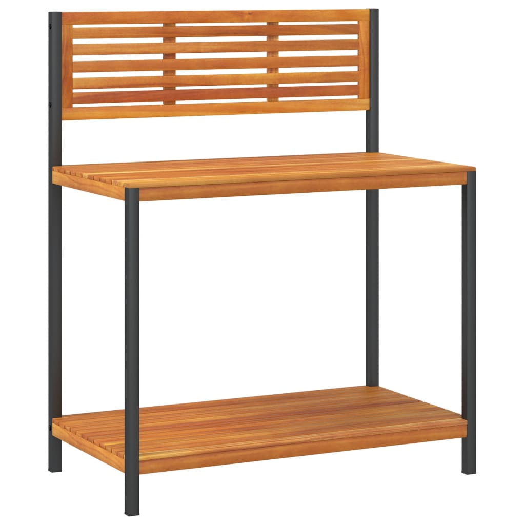 Vrtni radni stol 90x50x110 cm masivno bagremovo drvo i čelik