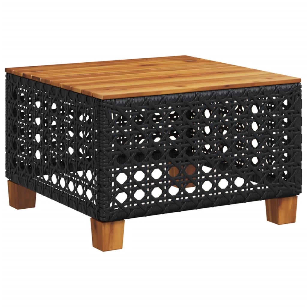 6-dijelni set vrtnih sofa s jastucima crni od poliratana Crna 55 x 55 x 36 cm