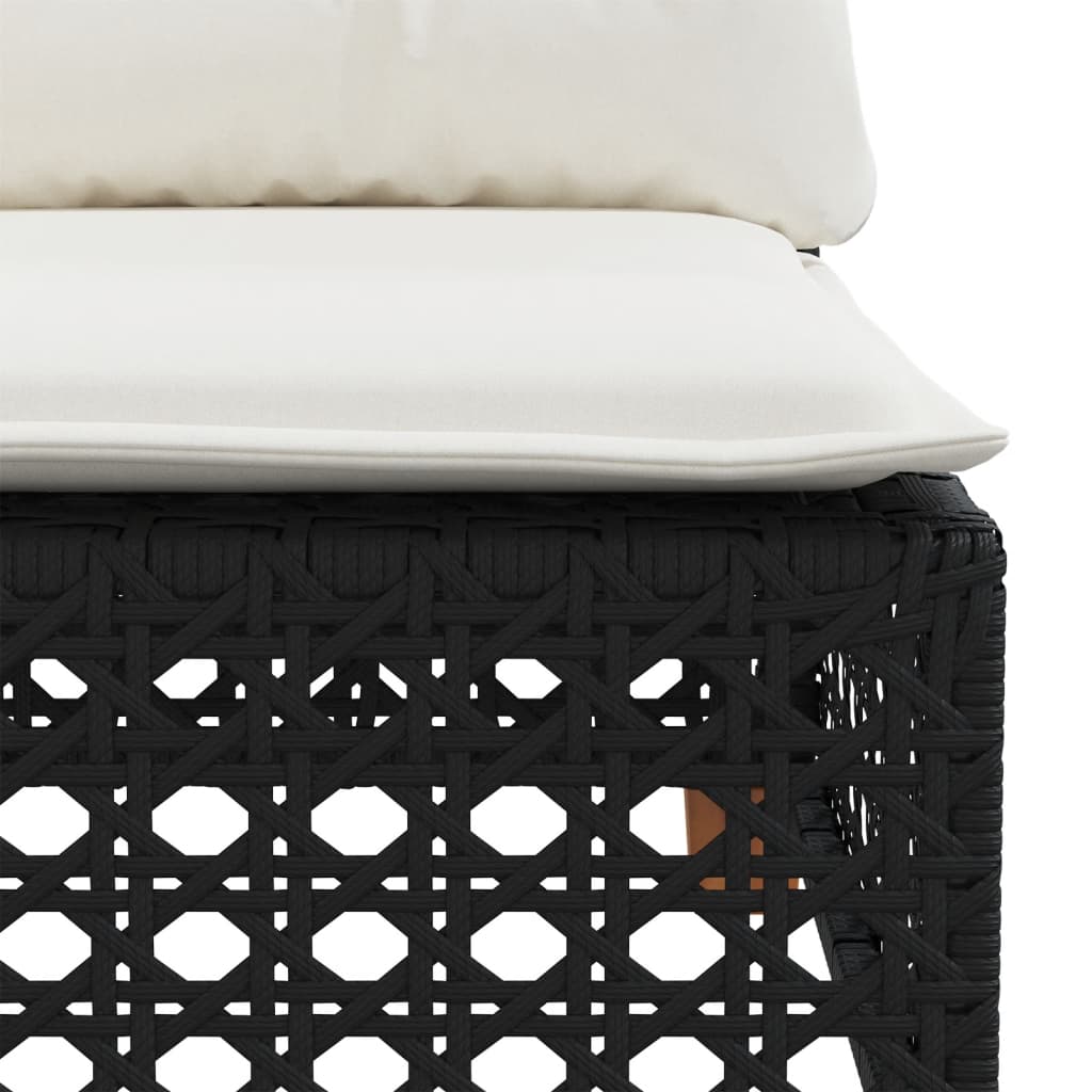 6-dijelni set vrtnih sofa s jastucima crni od poliratana Crna 55 x 55 x 36 cm