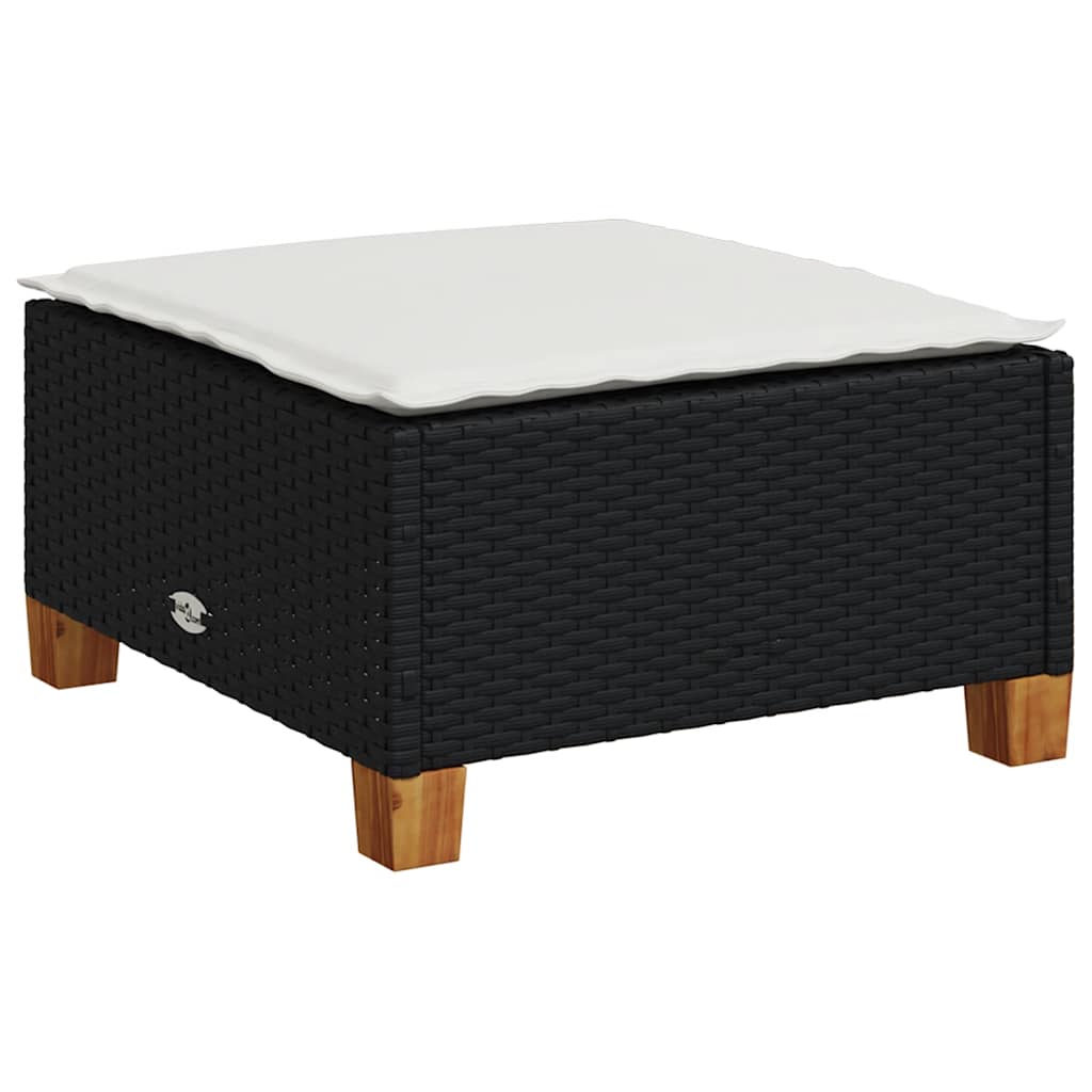 4-dijelni set vrtnih sofa od poliratana s jastucima crni