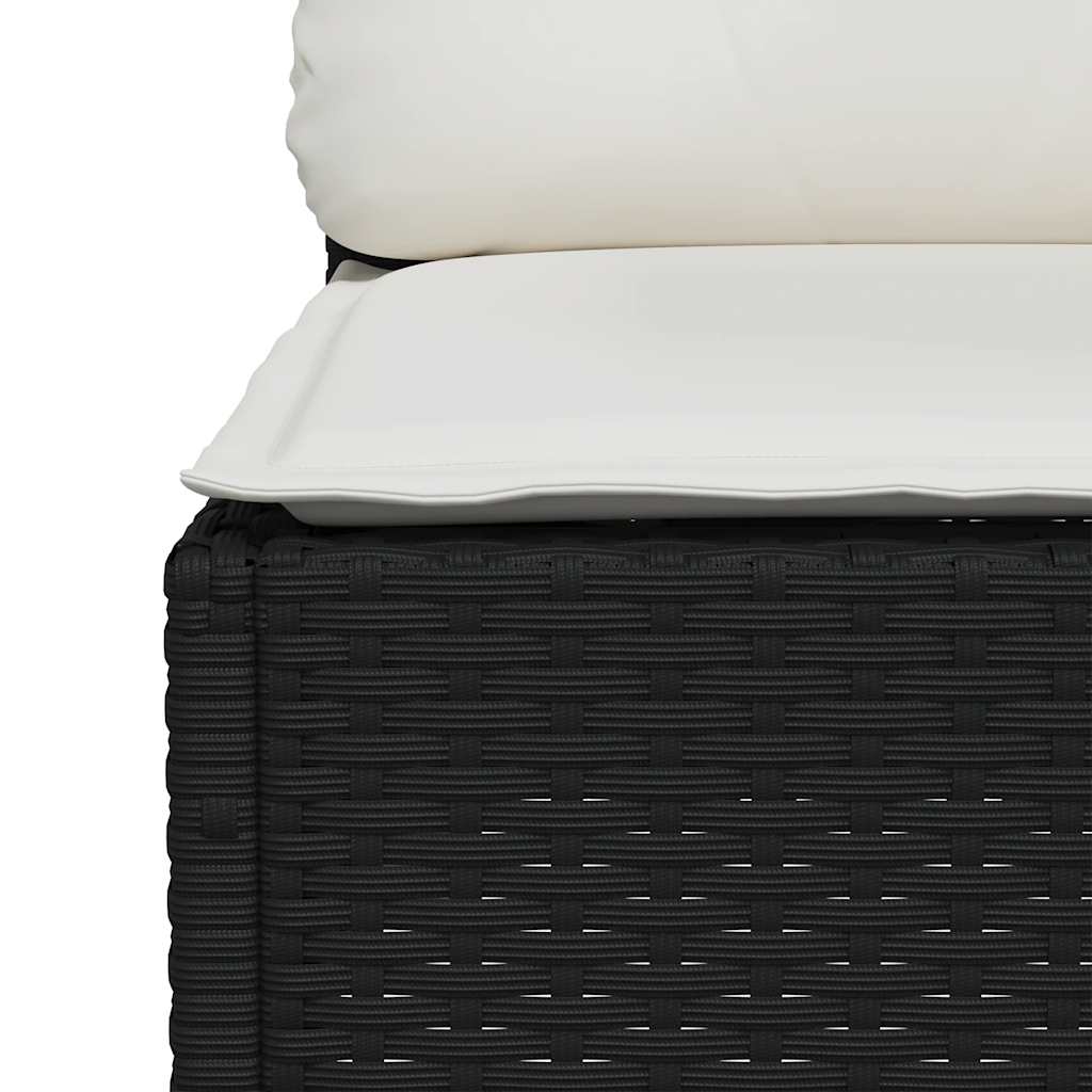 4-dijelni set vrtnih sofa od poliratana s jastucima crni