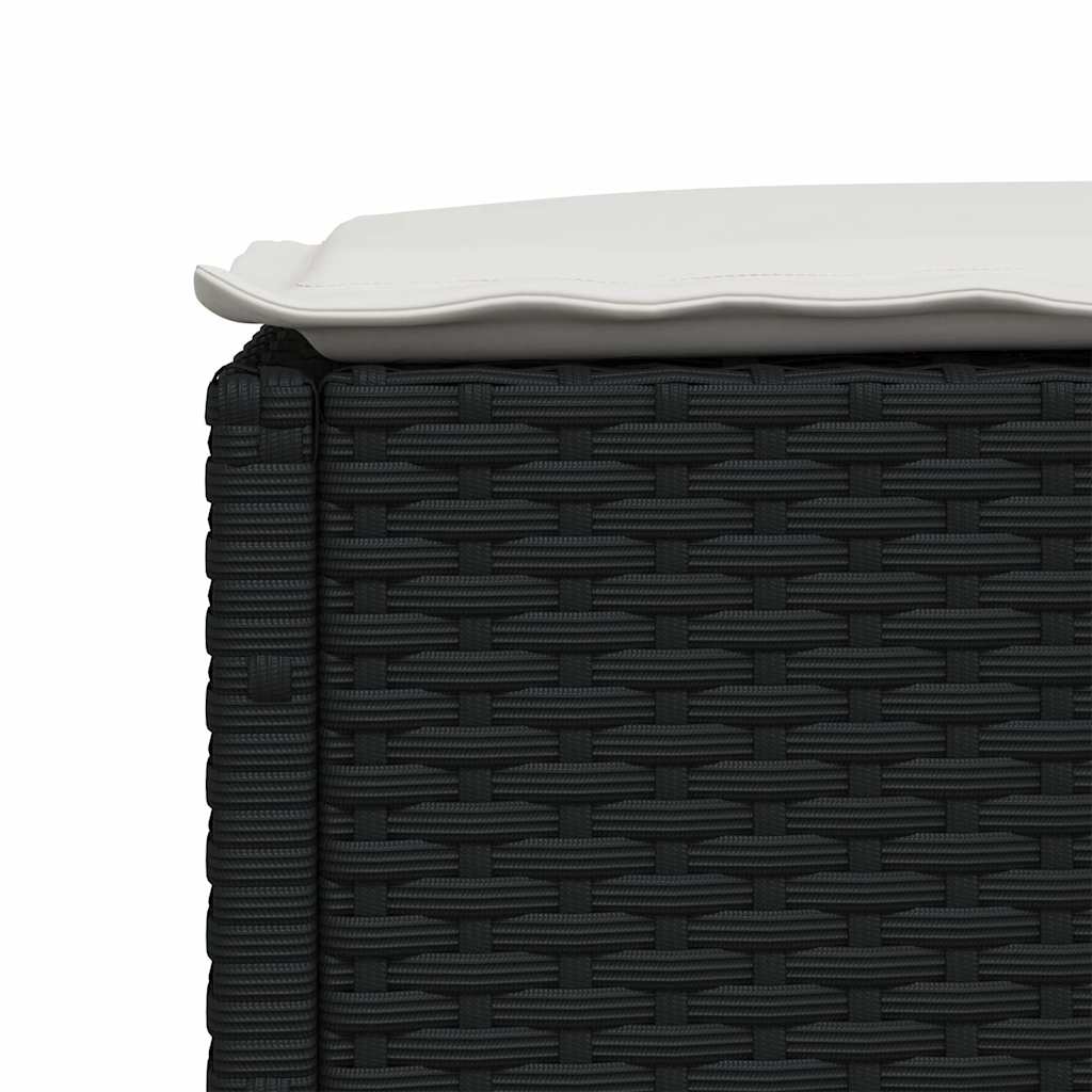 4-dijelni set vrtnih sofa od poliratana s jastucima crni