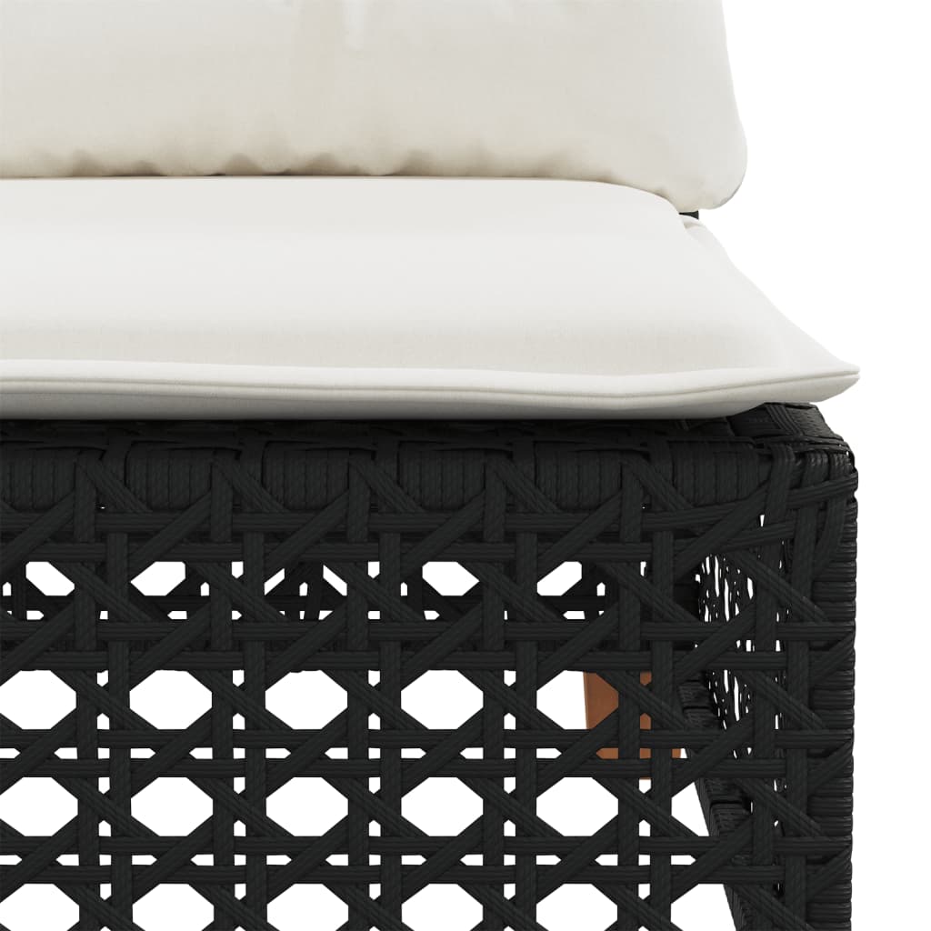 6-dijelni set vrtnih sofa s jastucima crni od poliratana Crna 55 x 55 x 36 cm
