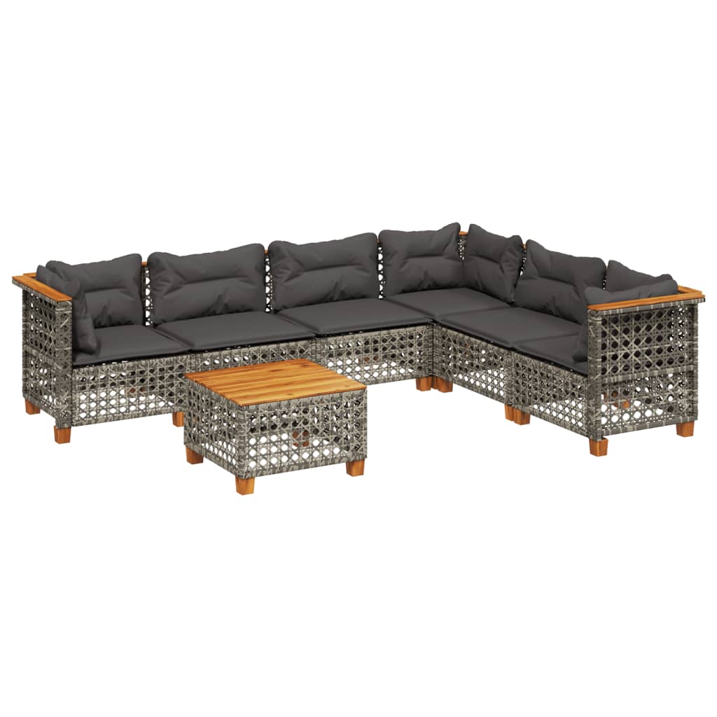 7-dijelni set vrtnih sofa sivi od poliratana