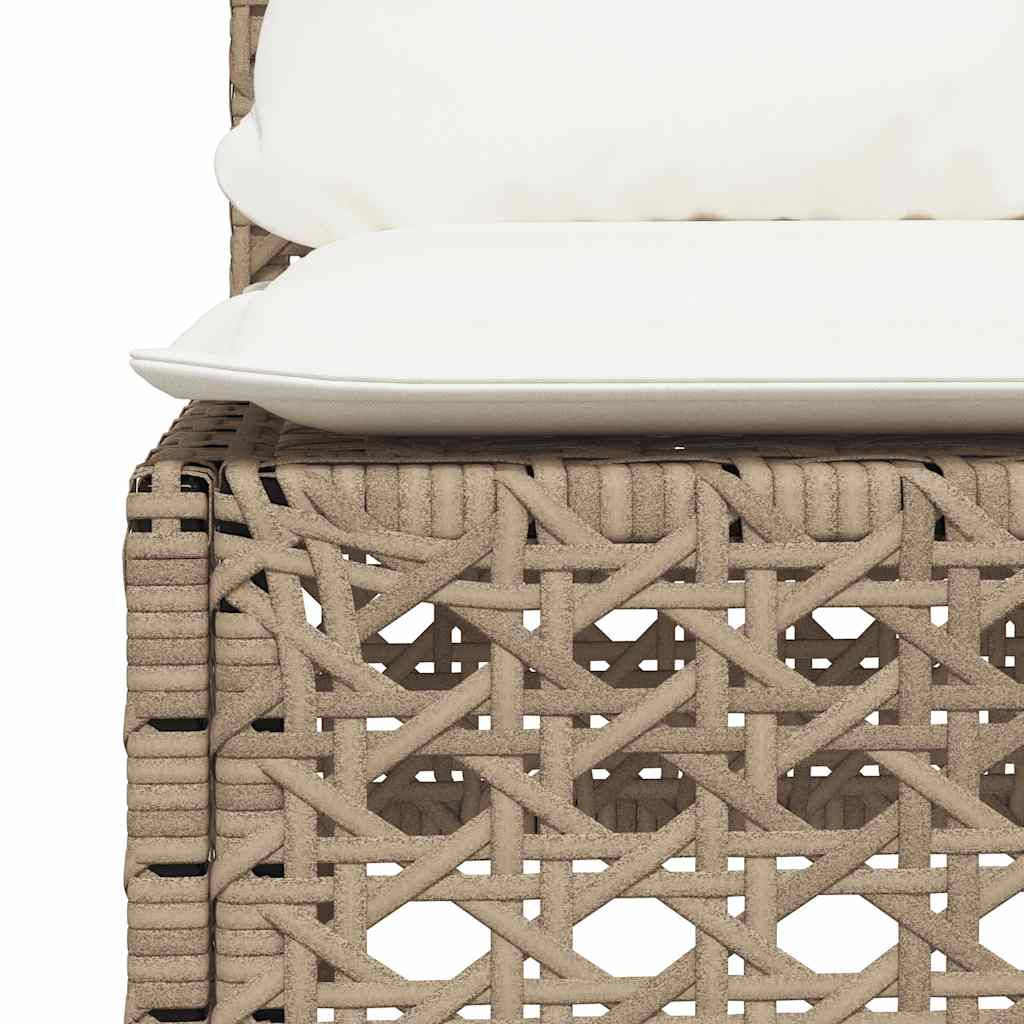 10-dijelni set vrtnih sofa s jastucima bež od poliratana 55 x 55 x 36 cm