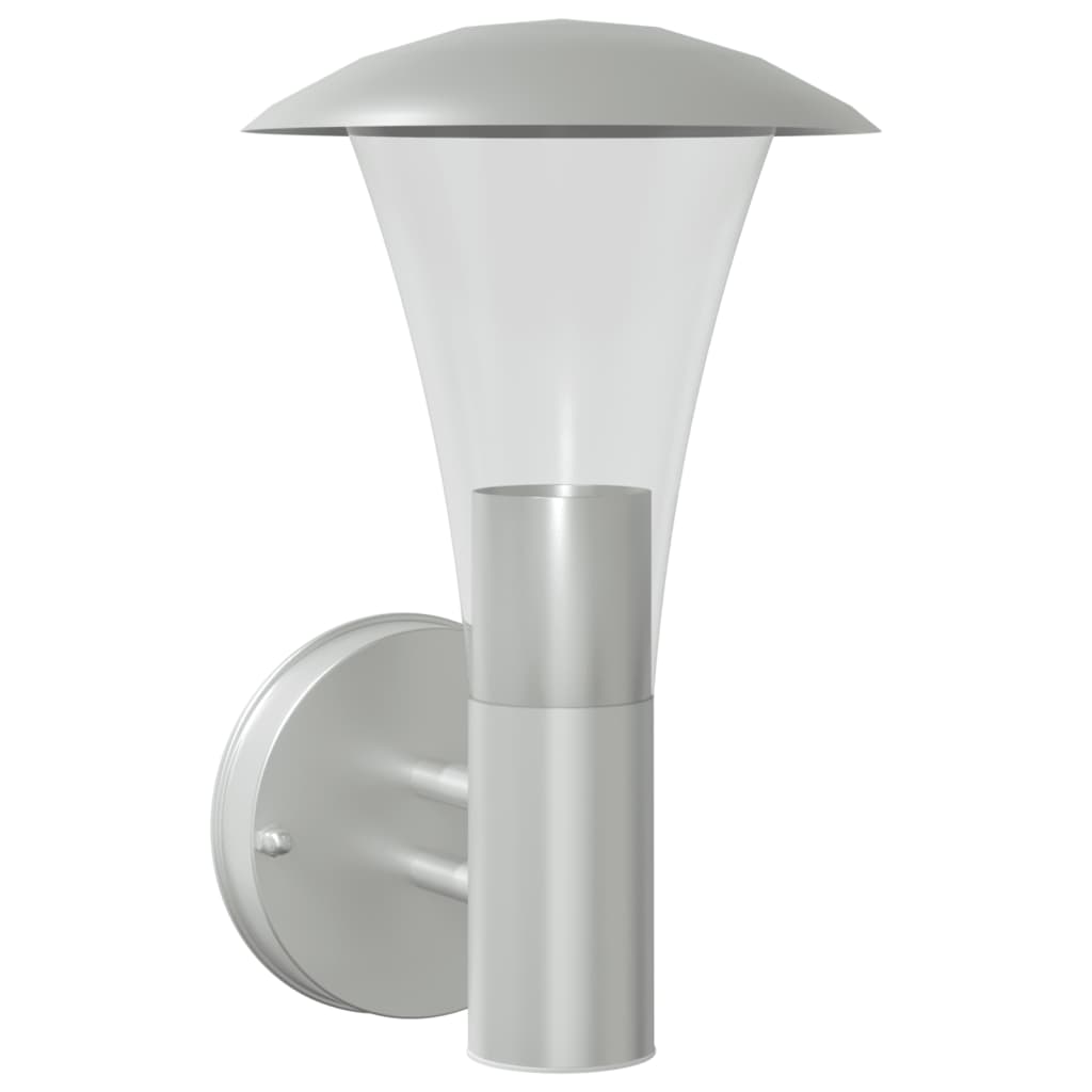 Vanjska zidna svjetiljka srebrna od nehrđajućeg čelika