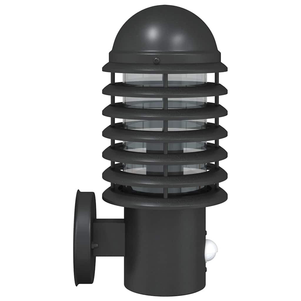 Vanjske zidne svjetiljke sa senzorima 2 kom crne od čelika