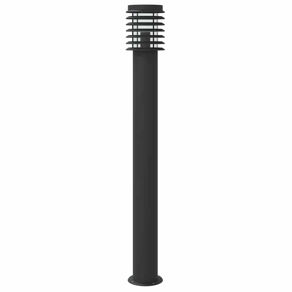 Vanjske podne svjetiljke sa senzorima 3 kom crne 110 cm čelik