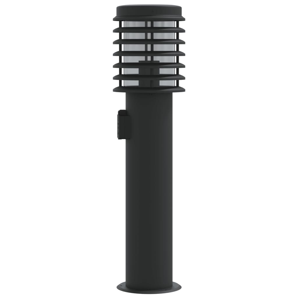 Vanjska podna svjetiljka sa utičnicom crne 60 cm čelična